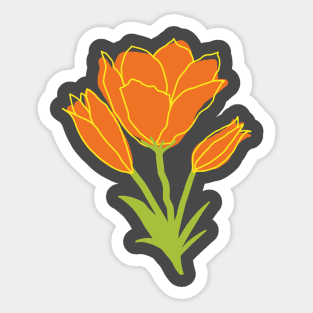 Sketchy Orange Flower Sticker